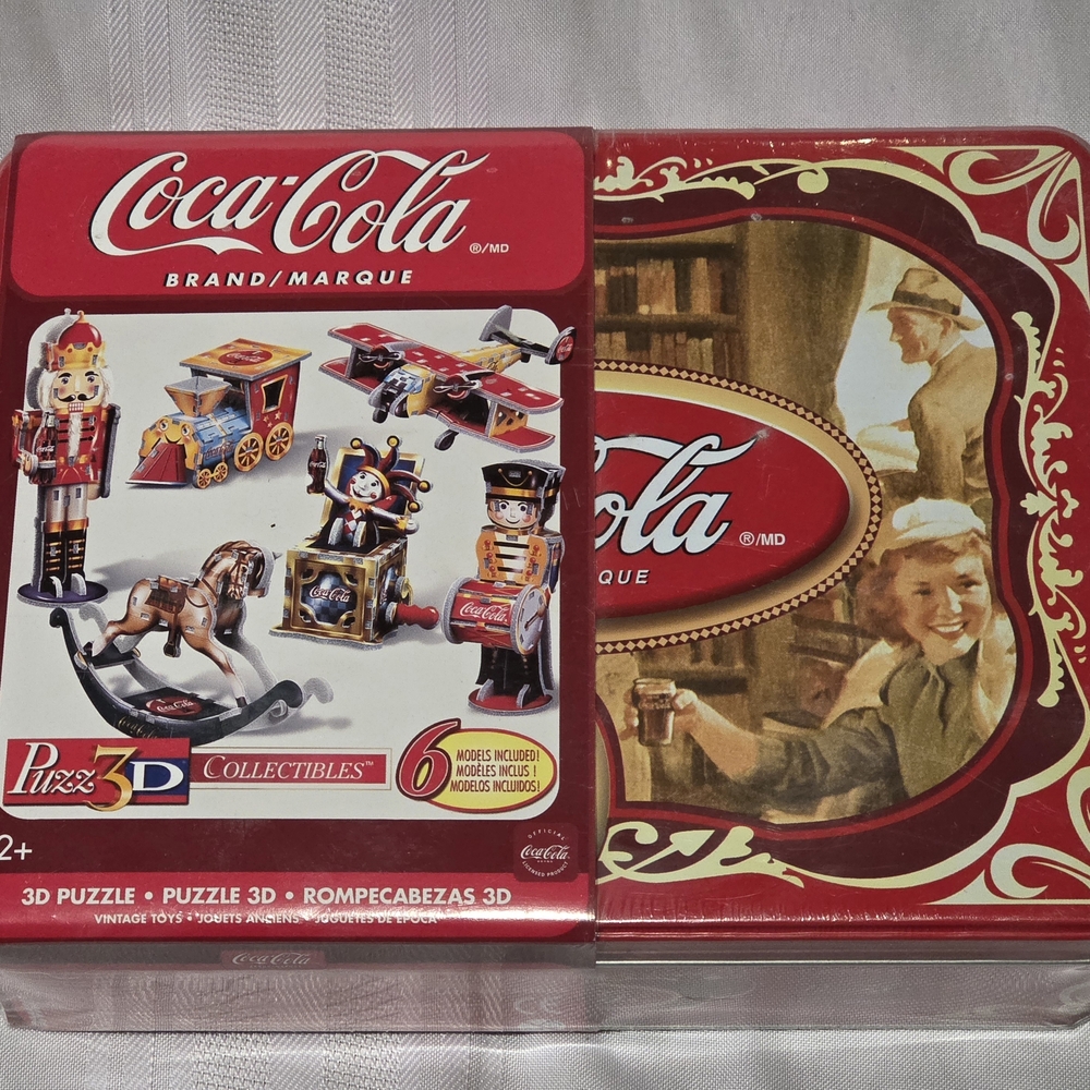 Coca Cola Wrebbit Puzz 3D Puzzle Foam  New Sealed Collectible Tin!